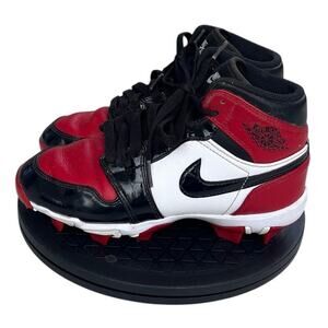 Boy's Nike Air Jordan 1 HF6883-601 Leather Football Athletic Sneaker SZ 2.5 Red